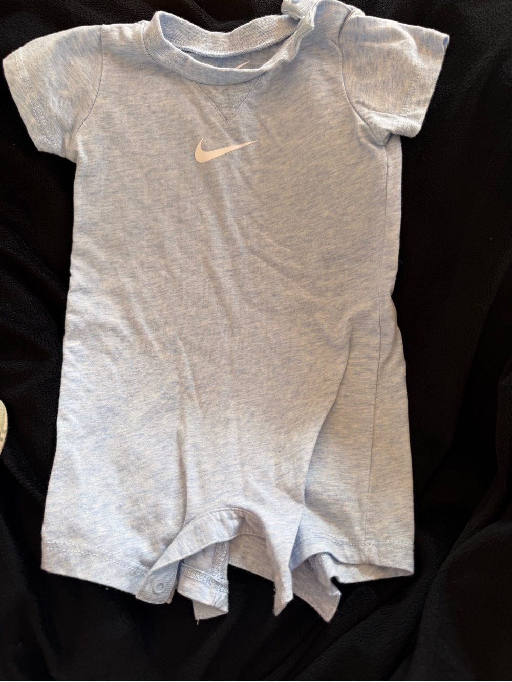 Nike Light Blue Infant Cotton Romper with White Swoosh
